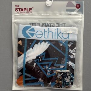 Ethika Men's Blue and Black Graphic Boxer Briefs